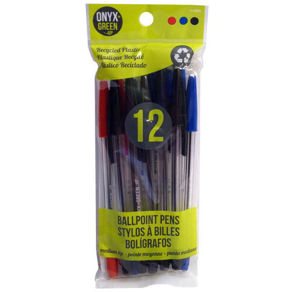 Ballpoint Pens | Pack of 12 | Recycled Plastic